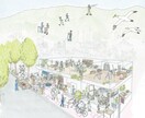 優しいタッチの手描きイラスト描きます 人物、街のイメージなど手描きで優しいイラスト描きます イメージ6