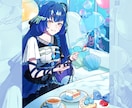 歌ってみた/返礼品/Vライバーへ！一枚絵描きます 背景あり◎商用利用◎等身キャラクター・ミニキャライラスト イメージ6