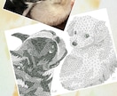 ペットの絵を三角形のみで表現して描きます ボールペンの線の密度で立体感を表現!! イメージ4