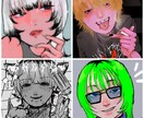 サブカル系でかっこいい＆可愛いアイコン描きます 地雷系の絵柄でちょっと病んでるかっこいいアイコン描きます イメージ1