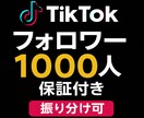 TikTokのフォロワー1000人増やします コスパ抜群！高品質のフォロワーをお届けいたします。 イメージ1