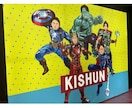 アメコミヒーロー風キャラクターポーズ自在に描きます 企業やスポーツチームのイメージアップ!アイコンやパネル仕様も イメージ5
