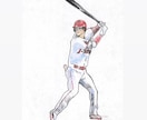 野球(スポーツ全般)のイラストや似顔絵を描きます 色鉛筆で描いた手書きのイラストなど イメージ7