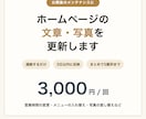 当方制作のホームページの文章・写真を更新します ご連絡いただくだけ・3日以内に反映・1回3,000円 イメージ1