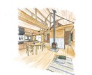建物の手描きスケッチを暖かいタッチで描きます 美大出身で設計事務所でのプレゼン資料作成の経験を活かします！ イメージ3