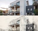 手描きスケッチ風に画像合成します 建築写真や3Dパースをおしゃれに手書き風に イメージ2