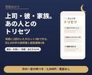 上司・彼・家族のトリセツを約2千字と画像で作ります 約2,000字の説明書と縦長画像1枚。次の一言の例つき イメージ1