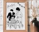 おしゃれ可愛い◎韓国風イラストお描きします 大切な写真を元に作成！特別なウェディングアイテムに。 イメージ9