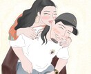 柔らかい雰囲気のイラスト作成致します ウェルカムボードや友人/カップルとの思い出に。 イメージ7