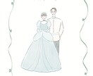 ウェルカムボードのイラスト作成します 似顔絵と柔らかなフレームのウェルカムボード イメージ4