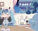 可愛い系！配信・SNS用の一枚絵描きます 表情差分3種付きで活動応援します イメージ6