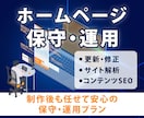 サイトの保守管理・運用をいたします HP制作後も安心！プロにお任せ！ イメージ1