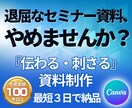 プロがCanva刺さるセミナー資料作ります 最短3日納品！『伝わる』『刺さる』作成実績100枚超 イメージ1