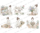 美容系・エステ・花屋さんのイラスト販売してます 美容系・エステ・女性の仕事、お花屋さんイラスト完成形1シート イメージ4