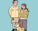 ペットと飼い主さんのPOPなイラスト作成します 記念日やアイコンにもおすすめのイラストです イメージ3