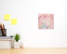 お部屋に飾る正方形の不思議でやさしい絵を描きます 言葉を色に溶かして。物語のある小さな窓のような一枚を制作。 イメージ7