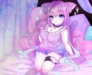 病みかわいい可愛い女の子を描きます 病みかわいい、アニメ塗りの特徴のあるイラスト イメージ1