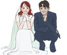 幸せなウェディングの一時を貴方色に染めます 好きなモノだけの世界に一つだけのウェディングイラスト イメージ3