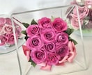 プロポーズの花束　保存　ブーケ　記念の花を残します スクエアガラス　特別な日の花を立体的に保存　ドライ加工 イメージ1