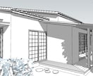 初期イメージに活用！建築士がスケッチパース描きます イメージ画として平面図や立面図から線画を描きます。 イメージ2