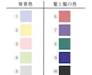 表情と色を選択、横顔のテンプレでアイコン作成します 仕上がり安心！髪型と服装と色をご自由に指定いただけます イメージ4