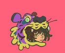 アイコンにも使いやすいポップなイラストかきます ビビットな色彩の女の子のイラストをかきます イメージ2