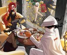 パッと目を惹く横長一枚絵をお描きします 修正回数無制限！理想通りの絵を制作しま す！ イメージ5
