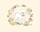 お犬さんとお花、食べ物を描きます アイコンにも！お花（食べ物）とペットのイラストを作成します イメージ3