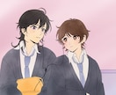アニメ風や超美化似顔絵を作成いたします お誕生日、ご結婚などお祝いやプレゼントに！ イメージ2
