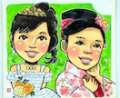 七五三の似顔絵を可愛く描きます 七五三の写真だけではなく、絵としても記念に残そう！ イメージ1