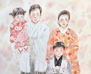 手描きの温かい似顔絵を水彩でお描きします 還暦祝いや米寿祝い、ウェディングにおすすめです(A4サイズ) イメージ2