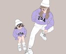 高評価実績あり✴︎オシャレな似顔絵イラスト描きます アイコン/ペーパーアイテム/プレゼントに…♡ イメージ3