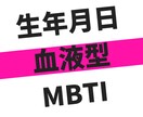 ３つの統計学を駆使して分析します 血液型型✖️MBTI✖️生年月日３つの統計学を駆使して分析 イメージ1