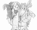 単色・線画イラスト。ペア絵、挿絵描きます 2人まで同一料金！シンプルでエモい単色線画イラストです♪ イメージ5