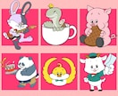商用可◯かわいい動物キャラクターデザインします 個性◎手描き文字入りのロゴにすることも可能です ! イメージ5