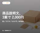 伝わる商品説明文・サービス紹介文を書きます EC/フリマ/ココナラ/店舗HP対応。3案提案 イメージ1