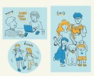 人物イラスト シンプルにやわらかい雰囲気で描きます チラシやカタログ文書など、固い雰囲気をやわらかく伝えます イメージ2