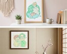 お洒落で温かいニューレトロ似顔絵イラスト描きます バラバラの写真も一枚絵に！雑貨のようなお洒落なギフト似顔絵 イメージ3