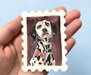 切手型⭐︎大切なペットを、小さな水彩画にします 手のひらに収まる宝物。ペットの「切手型」水彩肖像画描きます イメージ3