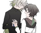 cp／コンボのイラストを描きます 2人(半身です。推しのCP/コンビのイラストを描きます) イメージ2