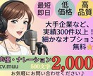 大手企業案件300件以上！プロの声をお届けします 細かなオプションはありません。安く早く高クオリティでお届け！ イメージ1