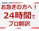 急ぎの方必見！24時間で正確に英語翻訳します 海外ビジネス歴15年のプロ翻訳（上場企業と取引・納期厳守） イメージ1