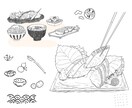 料理や飲み物お料理、カラーor線画で描きます 他にはない温かみのあるイラストでお届けいたします！ イメージ4