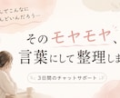 ぐちゃぐちゃな気持ちや悩みごとを一緒に整理します 3日間のチャット相談！悩みを見える化して次の一歩を考えます。 イメージ1