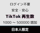 TikTok日本人再生数★プロモーションします ログイン不要・再生数1000件まで拡散サポート イメージ1