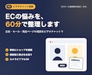 EC売上の伸び悩みをビデオチャットで相談に乗ります 広告・セール・商品ページの悩みを60分で整理します イメージ1
