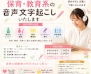 保育士経験を活かし保育・教育系の文字起こし承ります セミナー・研修・講演会・インタビュー対応可能です イメージ1