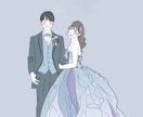 シンプルでおしゃれな似顔絵作成します 結婚式を華やかに♪お二人の写真を元にデザインします イメージ7