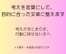 考えを言葉にして、目的に合った文章に整えます 『考えがまとまらず、止まってしまっている方へ』 イメージ1