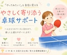 卓球の上達をやさしくサポートします 初心者〜中級者（保護者もOK）のお悩みに合わせてアドバイス イメージ1